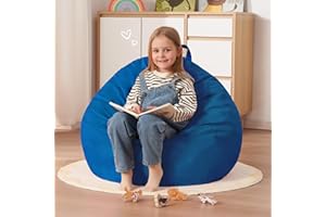 Homguava 2FT Bean Bags: 2' Bean Bag Chair with Memory Foam Filled,Comfy Beanbag Chairs Round Bean Bag Sofa with Dutch Velvet 