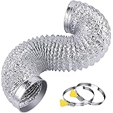 Steelsoft Heavy Duty 4"Flexible Dryer Vent Exhaust Duct Hose 3 Feet for Tight Space, Extra Thick(6-ply) Aluminum Foil Ducting
