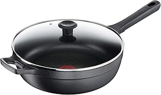 Tefal G60537 Trattoria Schmorpfanne, mit Glasdeckel, antihaftbeschichtet, 28 cm, schwarz