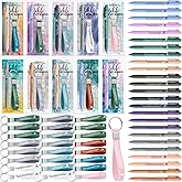 Feifeiya 25 Sets Valentines Christian Church Gift Bulk Bible Verse Pens Religious Silicone Keychains and Bookmarks Appreciation Gifts for Employee Nurse Pastor Teacher Sunday(Watercolor,English)