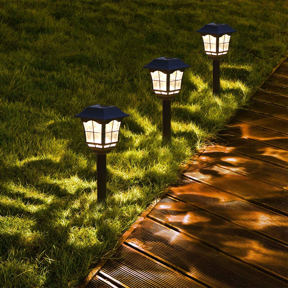 Petrala Solar Path Lights Outdoor Waterproof 6 lumens Landscape Lighting for Pathway Garden Decoration Walkway Driveway Yard Lawn, 8 Pack