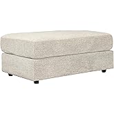 Signature Design by Ashley Soletren Contemporary Chenille Oversized Ottoman, Off-White
