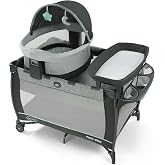 Graco Travel Dome LX Pack 'n Play Playard, Astin | 5 Modes: Elevated &amp; Full-Size Infant Bassinet, Lift-Out Bassinet, Diaper Changer, &amp; Toddler Playard; Travel-Ready