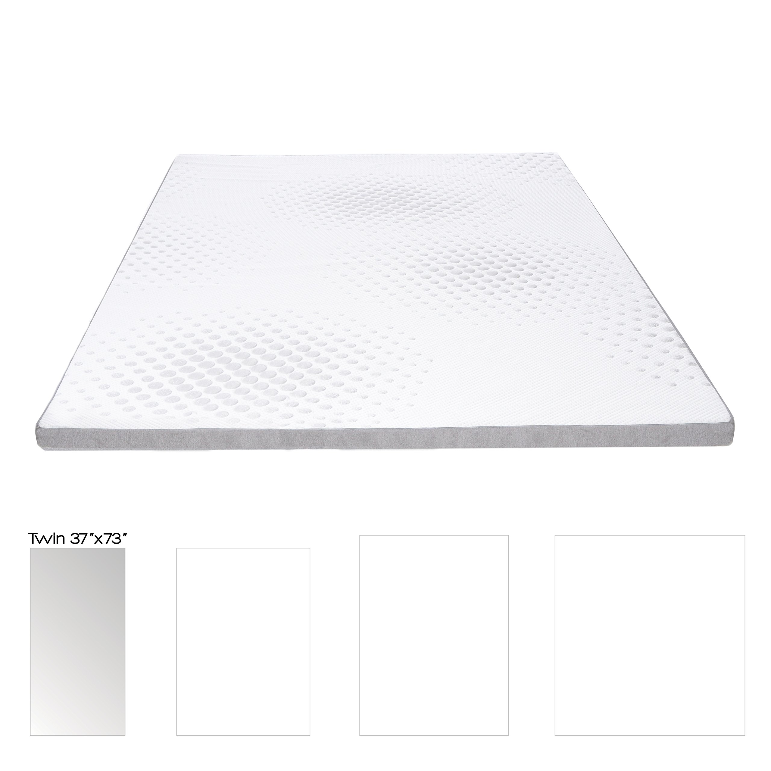 Milliard 2inch Gel Memory Foam Mattress Topper Featuring a Removable