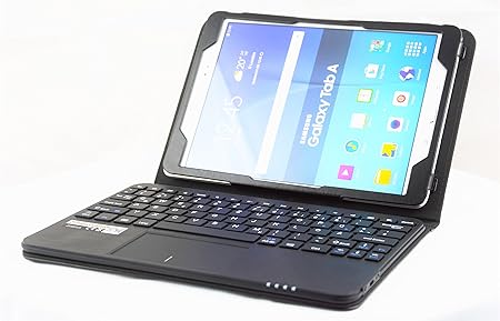 MQ - Galaxy Tab A 9.7 Bluetooth Tastatur Hülle mit Multifunktions-Touchpad | Tasche mit Bluetooth Tastatur und integriertem T