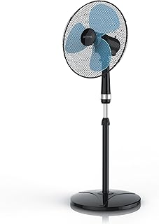 Brandson - Standventilator 40cm - Ventilator höhenverstellbar bis 122 cm - mobiler Lüfter - hoher Luftdurchsatz - 3 Geschwindigkeitsstufen - Oszillationsfunktion 80°