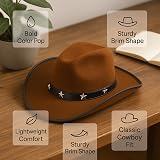 VIROSA Classic Western Cowboy Hat Black Lightweight Adjustable Fit view 4