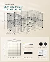 SONGMICS 2-Floor Metal Pet Playpen 36 Panels 123 x 63 x 61 cm Black view 5