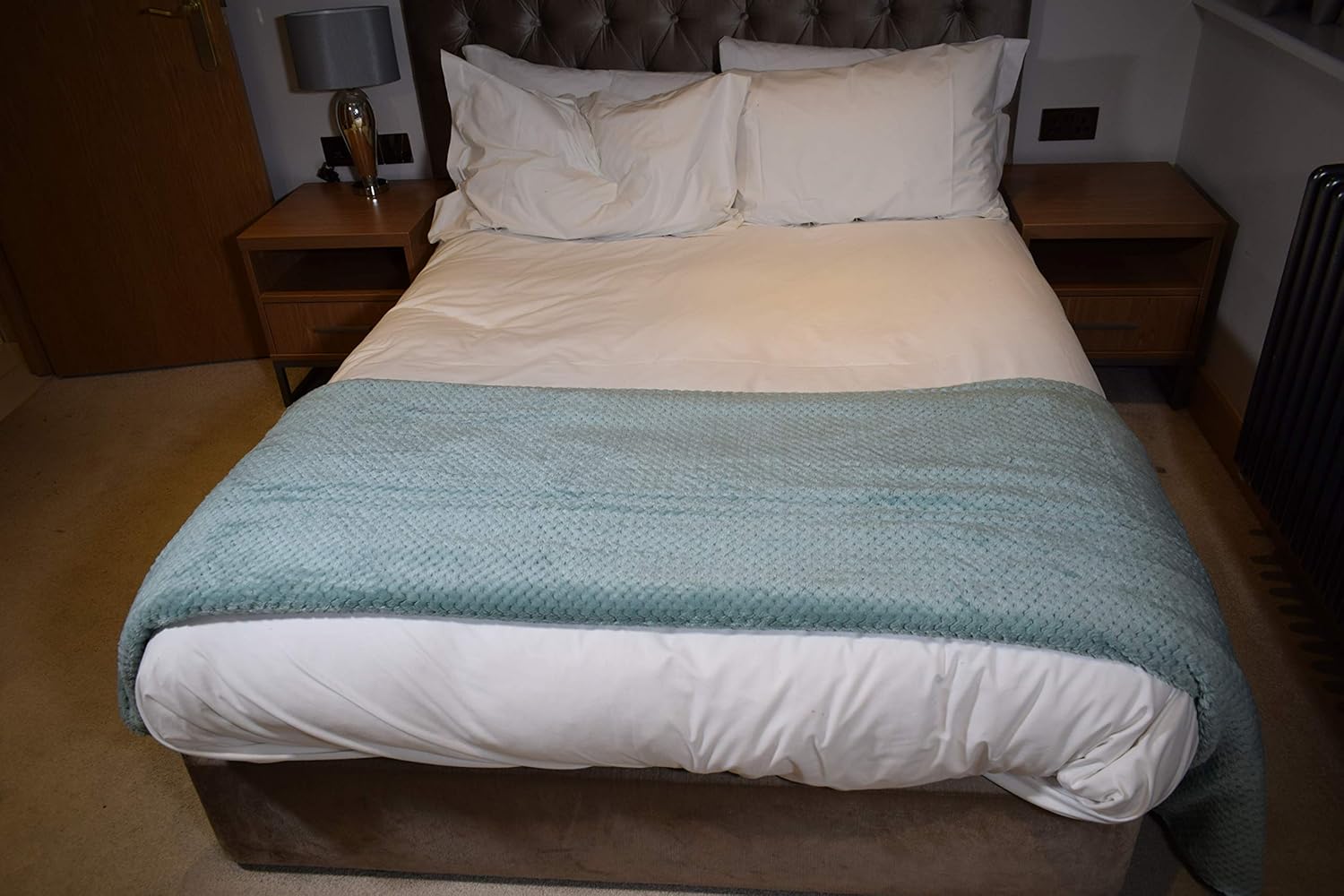 Deluxe Waffle Throw 150 x 200cm, Duck Egg, Double 150 x 200 - Image 5