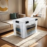 Iris Ohyama Air Tight Storage Box 70 L Set of 2 Clips Stackable view 7