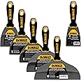 DEWALT DELUXE Stainless Steel Putty Knife Set | 4/5/6/8/10-Inch + 3-Inch Included for FREE | Soft Grip Handles | DXTT-3-139
