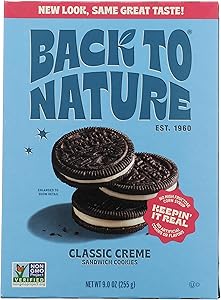 Back To Nature Classic Creme Sandwich Cookies - Plant-Based Cookies Made With Wheat Flour - Non-Gmo, No High Fructose Corn Sy