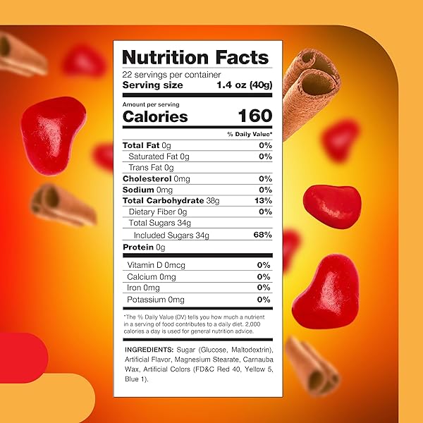 CINNAMON HEARTS – 2 POUND BULK PACK – RED HARD CANDY WITH SPICY FLAVOR – HEART SHAPED CINNAMON CANDY FOR DESSERT DECORATION, BUFFETS AND EVERYDAY SNACKING