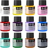 Artecho 12 Colors Acrylic Leather Paint 1oz Set | For leather shoes, Boots, Bags, Sofa, Jackets, Furniture, Will Not Crack or Peel, Mixable