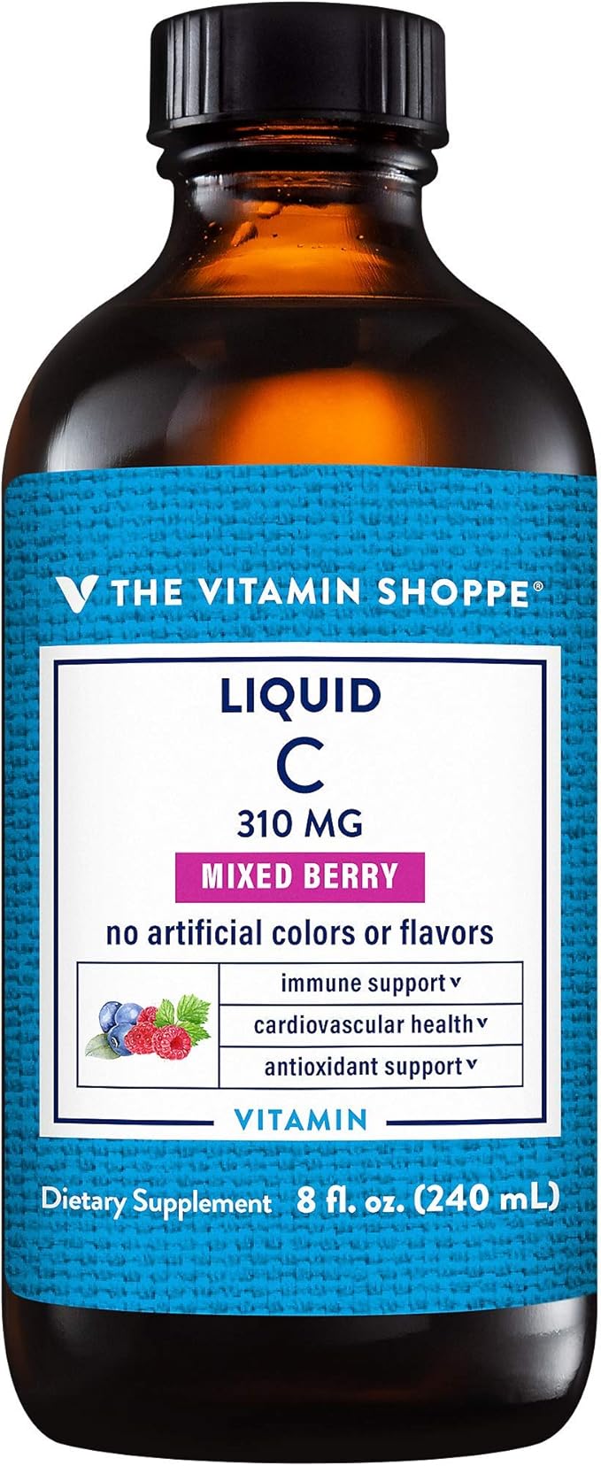 Amazon Com The Vitamin Shoppe Liquid Vitamin C 300mg Antioxidant That Supports Immune And Cardiovascular Health 8 Fluid Ounces Liquid Health Personal Care