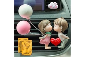 ZCCHESONG Cute Air Fresheners Vent Clip, Outlet Freshener Perfume Clip Aroma Diffuser Decor, Lovely Couple Car Interior Accessories for Women & Girls, Car Decoration with 2 Packets Fragrance Tablets (B)