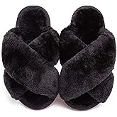 eccbox Girls Fluffy Slippers Kids Leopard Tie Dye Open Toe Memory Foam Slides Sandals Soft Plush Cross Band House Shoes Indoor Outdoor Slip On