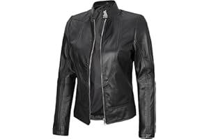 Decrum Womens Leather Jacket - Real Lambskin Stylish Leather Jackets For Women