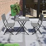 Garden Vida Capri 2 Seater Rattan Bistro Set Grey UKFR Certified view 9