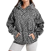 Ziesexy Womens Camo Hoodies Maple Leaf Print Oversized Hooded Pullover Shirt Fleece Long Sleeve Camo Sweatshirt With Pocket