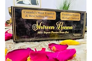 Shireen Henna Premium Organic Henna Cones, 100% Natural, 5 Cones Pack - 35 Grams per Cone, Handmade in Calgary, Canada.