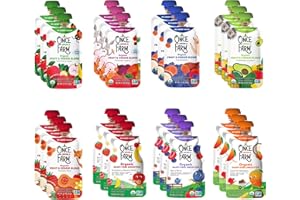 Once Upon a Farm | Organic Fruit & Veggie Blends | Apple, Veggie, Blueberry, Avocado, Strawberry, Mango | Farmer's Finest | Cold-Pressure Protected | No Added Sugar | Dairy-Free Plant Based | Variety Pack of 24
