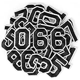40 Pcs Iron on Numbers Patches, Black Embroidery Number Patches with Ironed Adhesive, 4 Sets Numbers 0-9 Applique for Clothes Backpack Fabric Jeans Hats Jersey Dress Shoes Bags