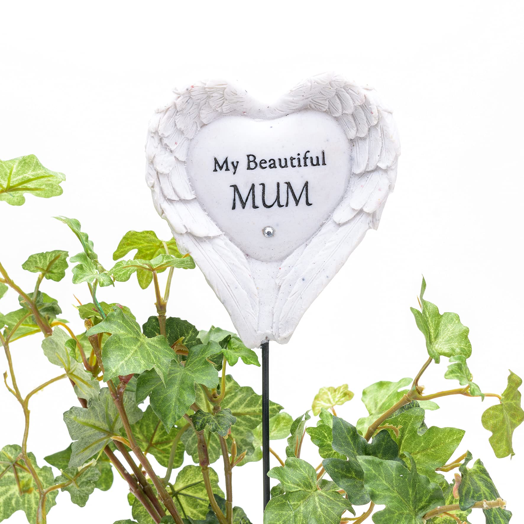 Thoughts Of You Memorial Angel Wings Stake - Mum