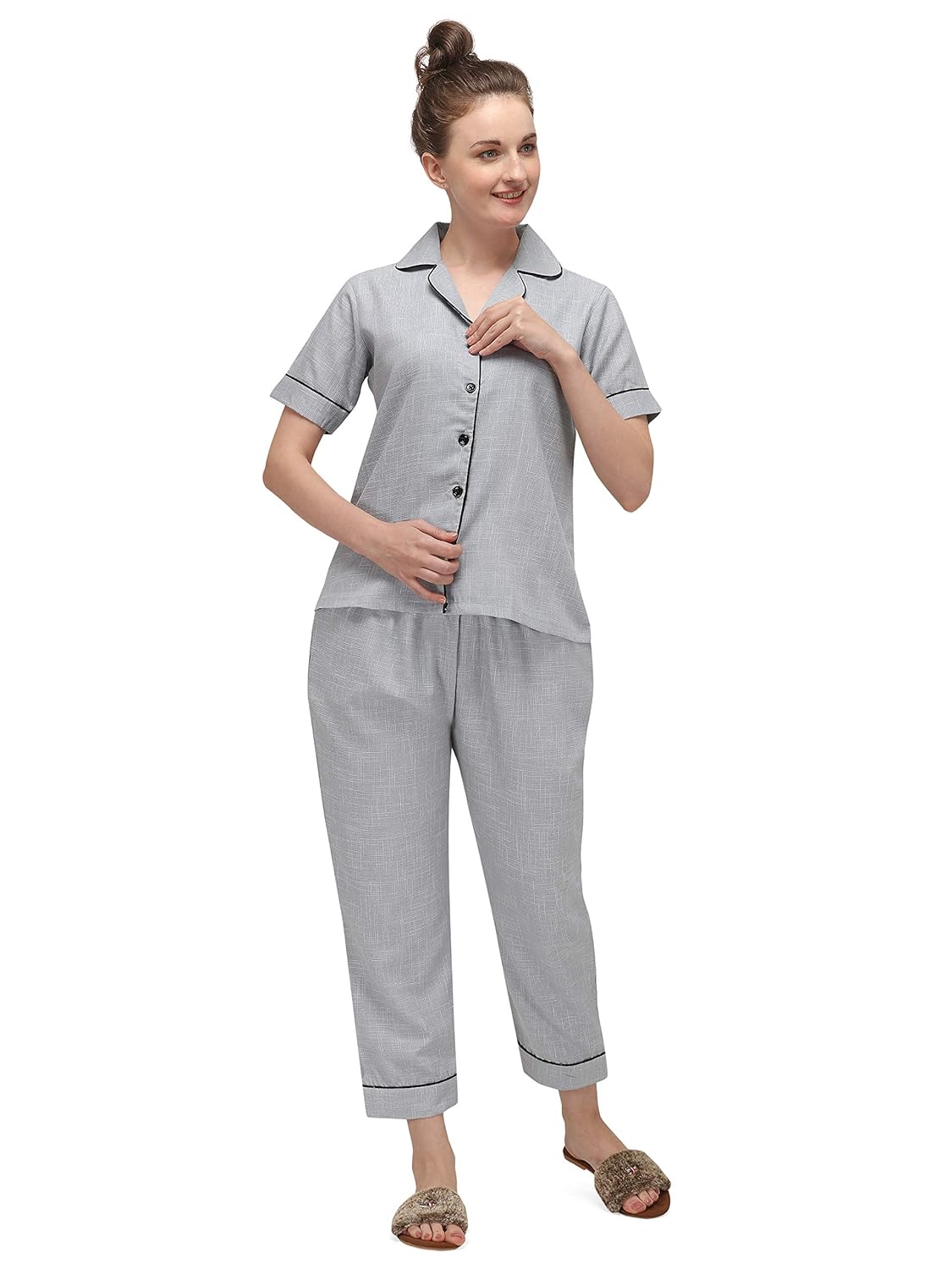 Buy Sweattire Women's Soft Cotton Night Suit Set (Night Dress) at Amazon.in