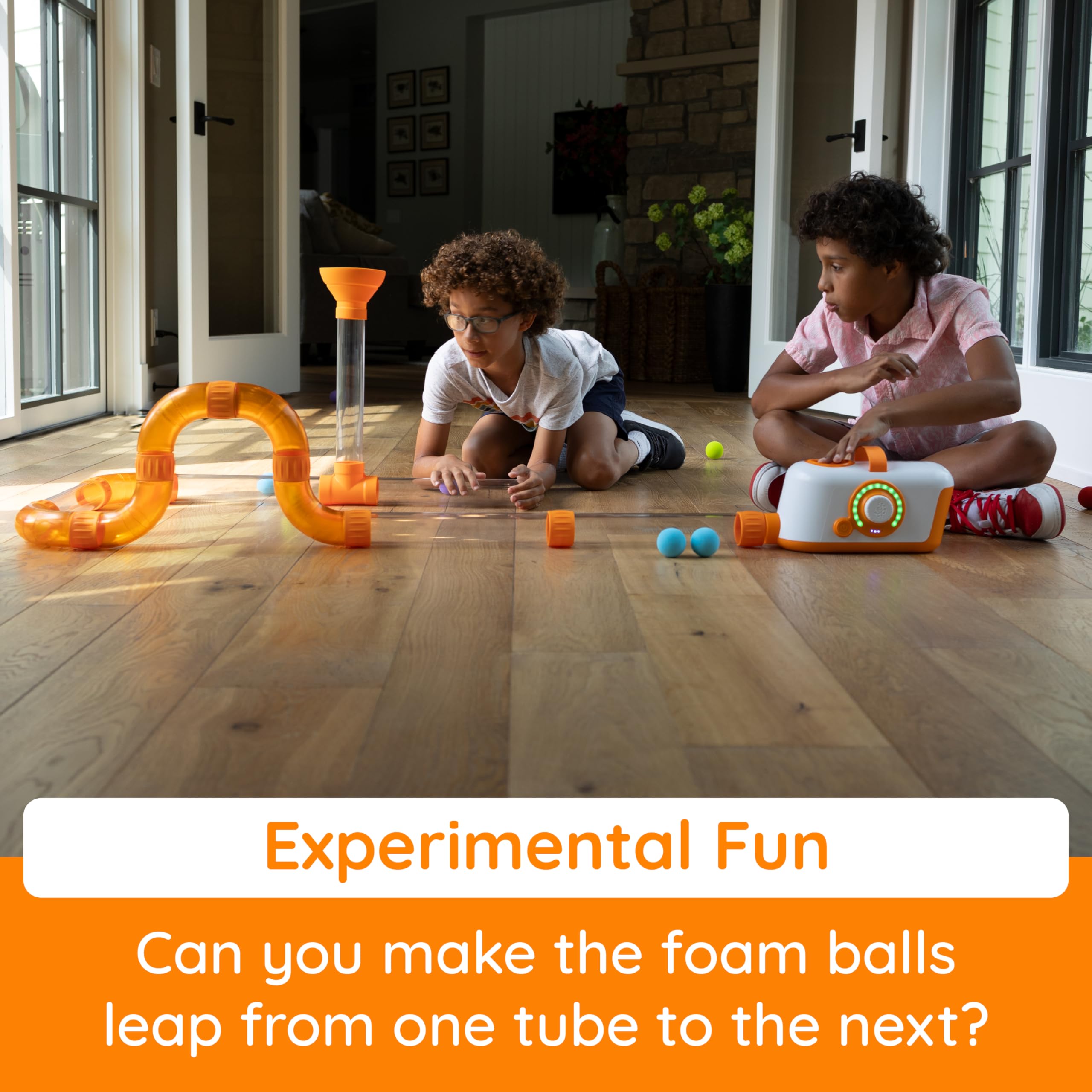 Fat Brain Toys The Original Air Toobz, Air-Powered STEM Building Toys for Kids & Teens, Kids Building Toys, STEM Toys for 3+ Year Old