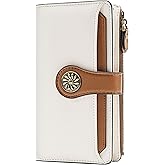 Travelambo Women's Wallet RFID Blocking Large Size Triple Fold Oil Edge Leather Card Holder with Zipper Pocket & Slim Compact Credit Card Organizer for Ladies