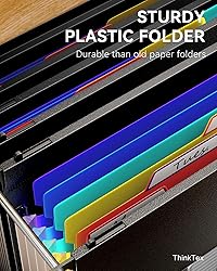 ThinkTex Plastic Expanding Hanging File Folders, 7