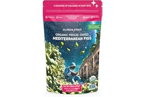 Claros Farm Organic Freeze-Dried Mediterranean Figs (30g Pack) — Organic Figs Dried Fruit Packets — Healthy Freeze Dried Food — Vegan, Gluten-Free Organic Dried Fruit — Crunchy & Healthy Snack Pack