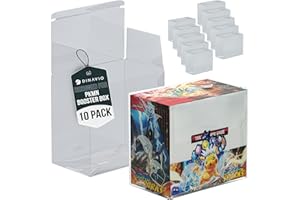 Dinavio Crafthouse Plastic PKMN Booster Box Protector 10 Pack - Booster Box Case Display Protectors - Compatible with English PKMN Booster Boxes - 0.5mm Thick (Pack of 10)