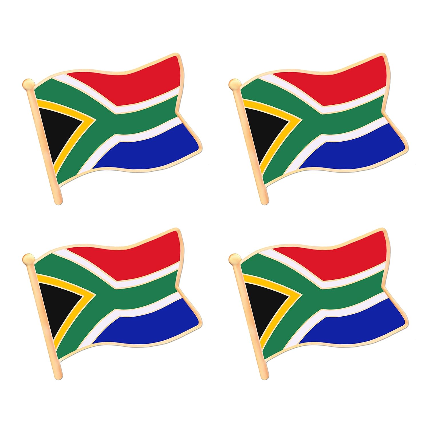 ALEY South Africa South African Flag Lapel Pin Decorations (4 Pack