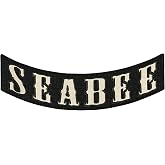 Seabee Rocker 12&rdquo; | US Navy Seabees Military Vet Recon Motorcycle Jacket Patches | Large Embroidered Iron On - by Nixon Thread Co.