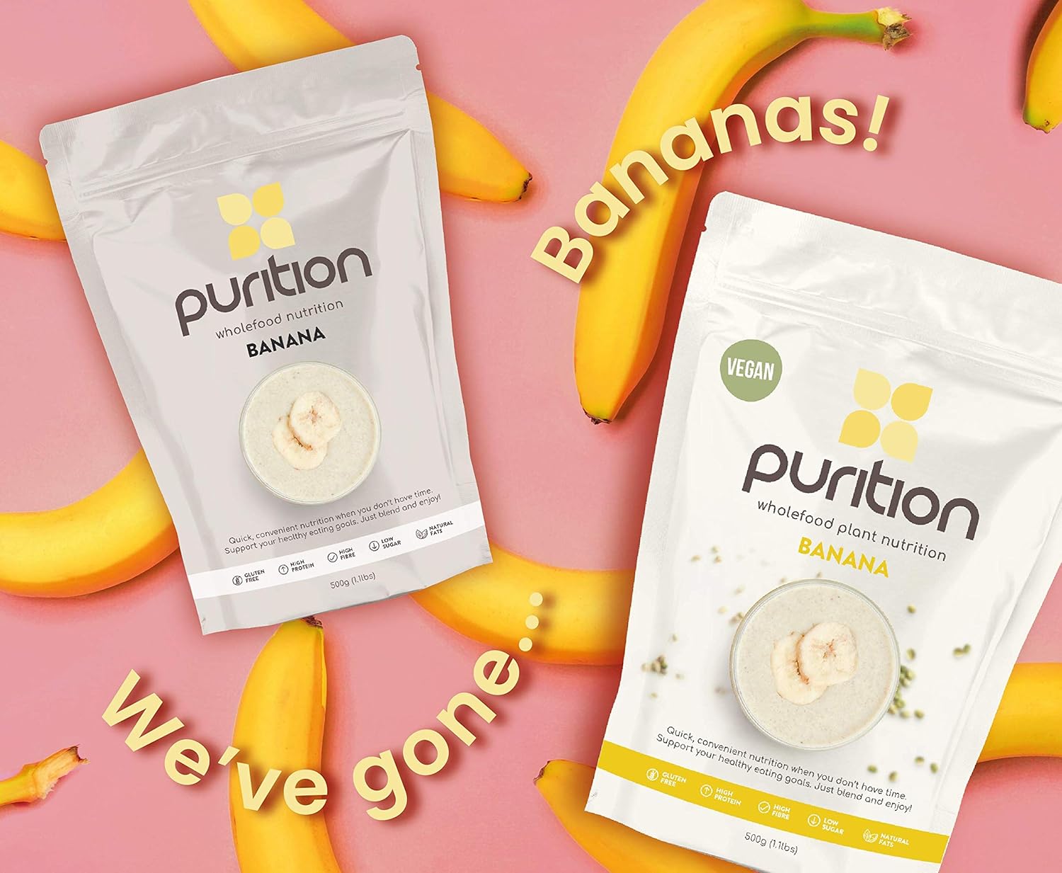 Purition Banana - High Protein Wholefood Shake, 500 g (Pack of 1) - Image 4