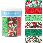 Sweets Indeed Christmas Sprinkles Mix &ndash; 6-Cell Holiday Assortment 6.45 oz | Edible Jimmies, Nonpareils &amp; Sugar Pearls for Decorating Christmas Cookies, Cupcakes, Cakes &amp; Holiday Desserts