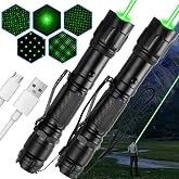 LETEAPII 2-Pack Green Laser Pointers, Type-C Rechargeable with Pocket Clips | Single-dot and removable star cap, wrist strap, for outdoor journeys, camping, presentations and TV/LED/LCD screens