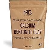 MB Herbals Calcium Bentonite Clay Powder 8 oz | 227G / 0.5 LB | Bentonite Clay | Fragrance Free | Detox Clay | Soap Making | Suitable for Oily Skin