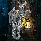 IDEA SHOW Solar Garden Decor Dragon Tree Hugger Garden Statues Lawn Ornaments for Outside Balcony Yard Whimsical Art Outdoor,Medieval Fantasy Halloween Decor