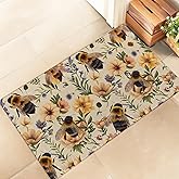 amepay Retro Bee Wildflower Indoor Door Mat – Stylish 17x29.5in Non-Woven Fabric Floor Doormat with Cute Floral Design, for P