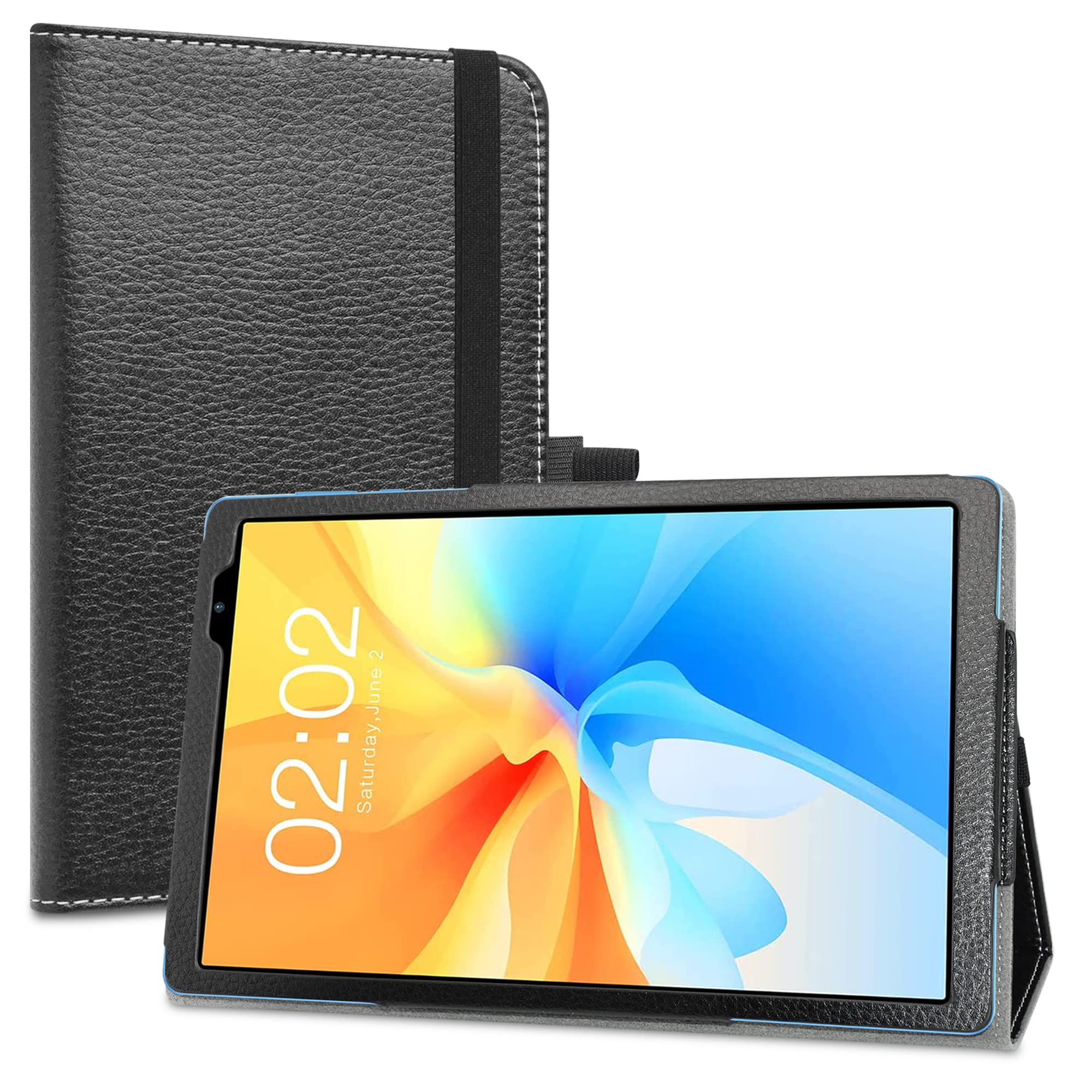 LiuShan Case for TECLAST P26T, PU Leather Slim Folding Stand Cover for TECLAST P26T Android 13 10.1 Inch Tablets(Not Fit Other Tablet),Black