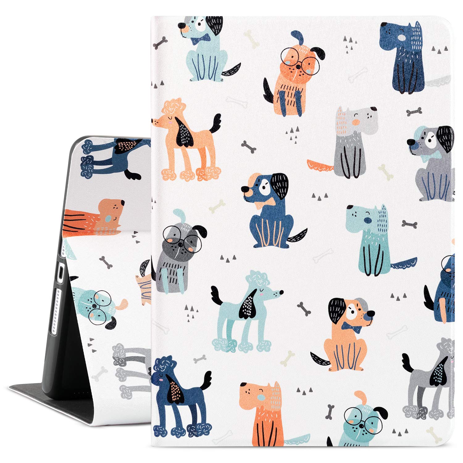 Cutebricase iPad 8th Generation Case Dog iPad 7th Generation Case, iPad 10.2 Kids Case Protective Cover, Multi-Angle Viewing Case with Adjustable Stand Auto Wake / Sleep (10.2 Inch, 10.2_Dogs)