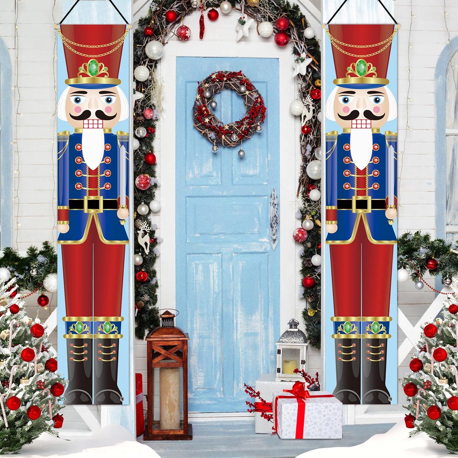 Nutcrackers - DECFINE Nutcracker Door Banners Decoration for Home Nutcracker Décor Indoor & Outdoor Porch Signs Rustic Xmas Banners for Front Door Living Room Kitchen Wall Holiday Party (NUTCRACKER-Soldier)