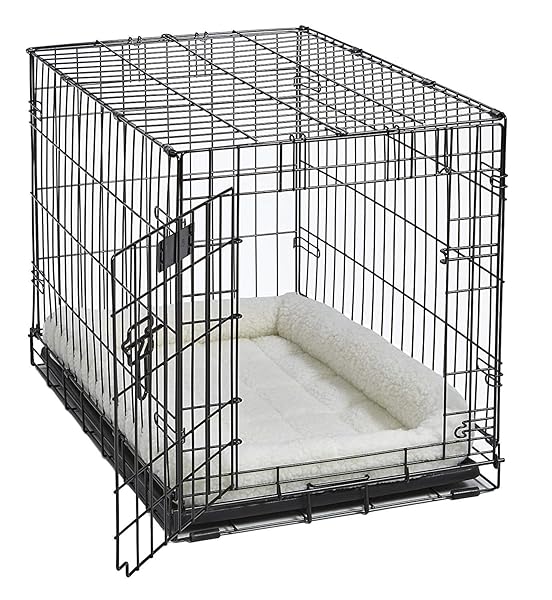 MIDWEST HOMES FOR PETS QUIETTIME DOG BED – WHITE FLEECE BOLSTER, ULTRA-SOFT AND MACHINE WASHABLE, FITS 48-INCH CRATES AND CARRIERS, FOR EXTRA-LARGE BREED DOGS