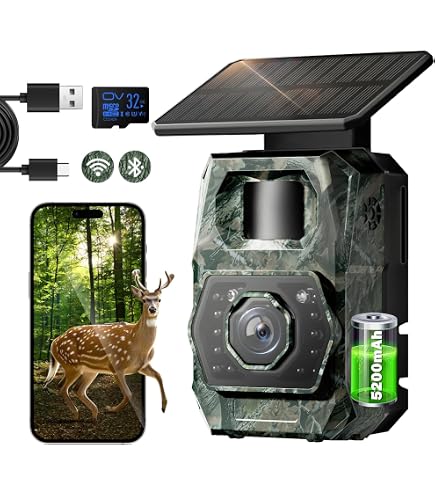 VIMEL Trailcam Solar Wireless Smart Hunting Camera – Night Vision, 16GB, Scout Guard