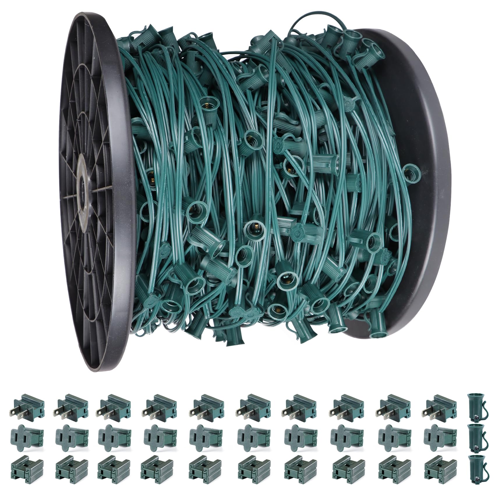 Spool Stringer Encoidoz 500FT C7 Christmas Stringer Spool, E12-12 Socket Spacing, C7 ...