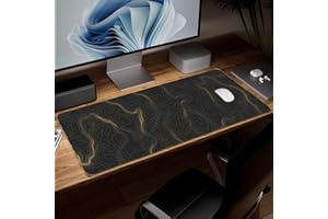 Leather Contour Line Desk Pad, Colorful Art Mouse Pad Large Computer Keyboard Gaming Mousepad Waterproof Desktop Protector & 