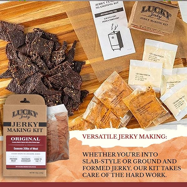 LUCKY JERKY ORIGINAL DIY JERKY SEASONING KITS – SEASONS 20LBS OF MEAT
